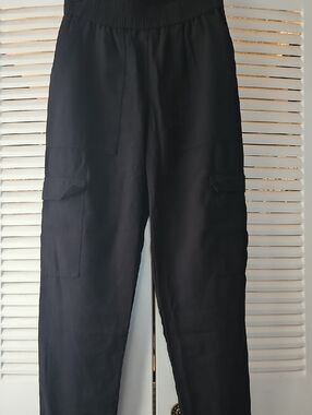 a new day Black Women's Cargo Pants with Elastic Waist